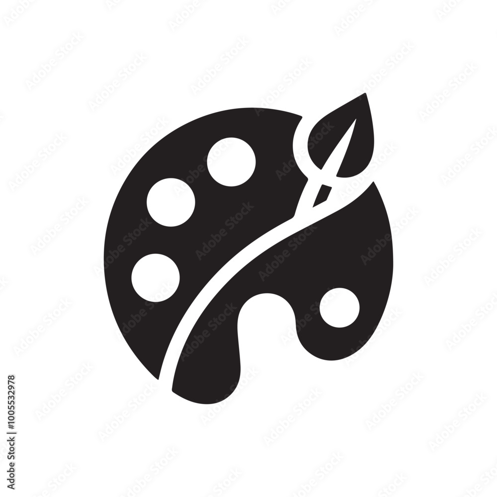 Elegant Paint Palette Silhouette Vector Logo Icon: A Simple and Solid Style Design for Artisans, Artists, and Creative Professionals Seeking a Unique Branding Element Elegant Paint Palette Silhouette Vector Logo Icon: A Simple and Solid Style Design for Artisans, Artists, and Creative Professionals Seeking a Unique Branding Element