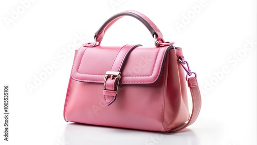 pink handbag isolated on white background