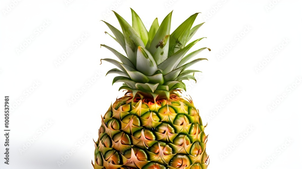 Fototapeta premium pineapple isolated on white background, a fresh pineapple 