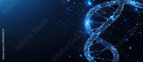 DNA Double Helix Abstract in Blue