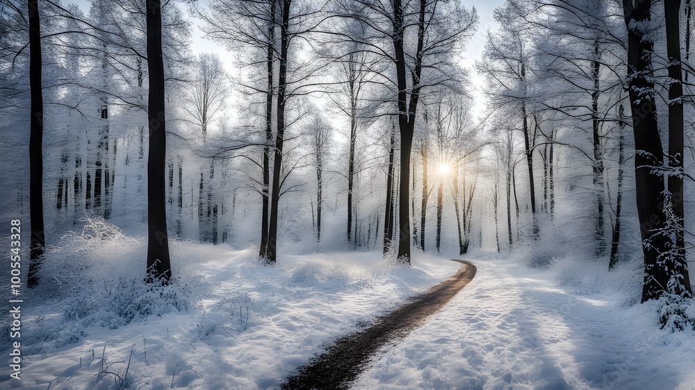 Fototapeta premium forest with winter