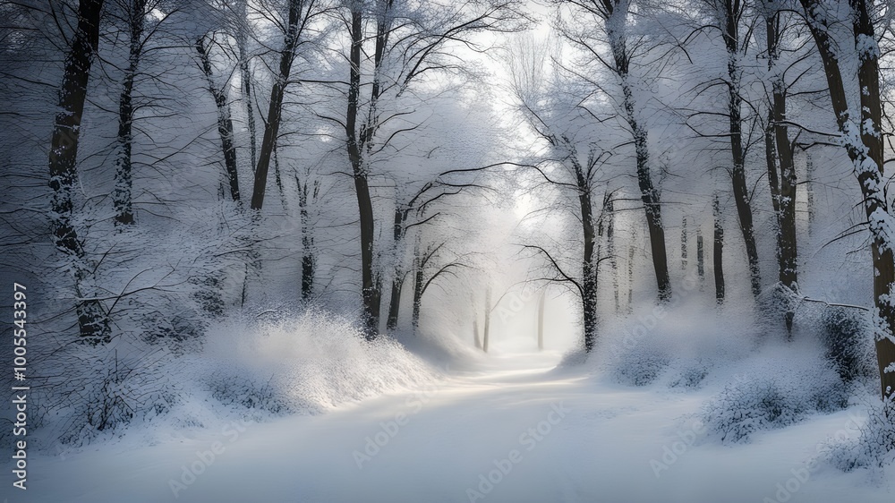 Fototapeta premium forest with winter