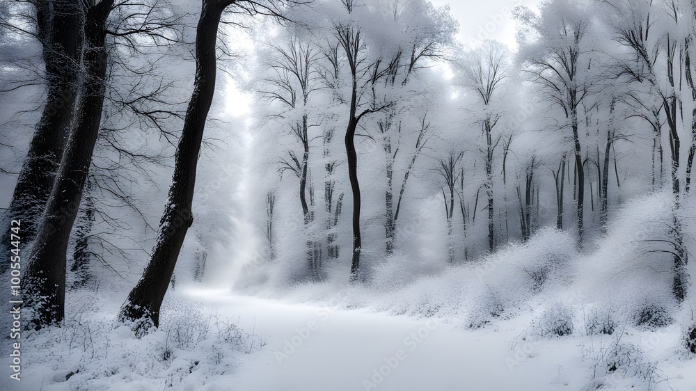 Fototapeta premium forest with winter