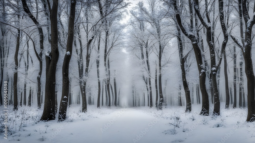 Naklejka premium forest with winter