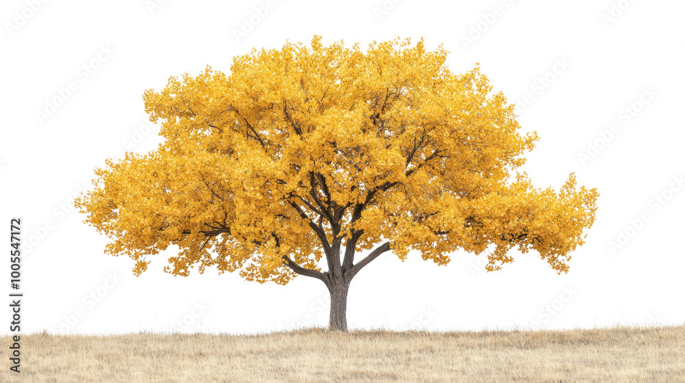 yellow autumn tree on a transparent background yellow autumn tree on a transparent background