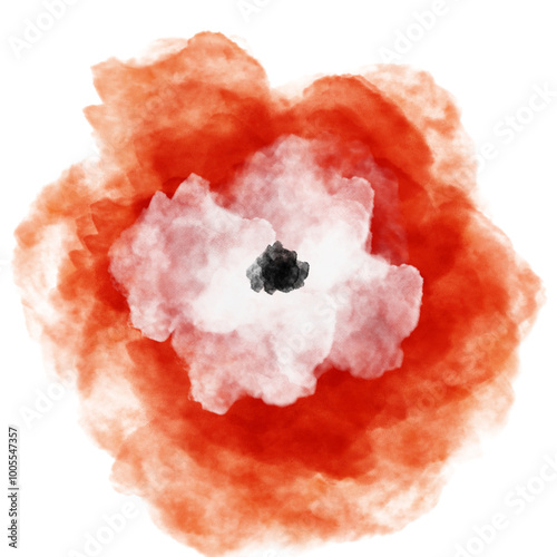 red watercolor flower