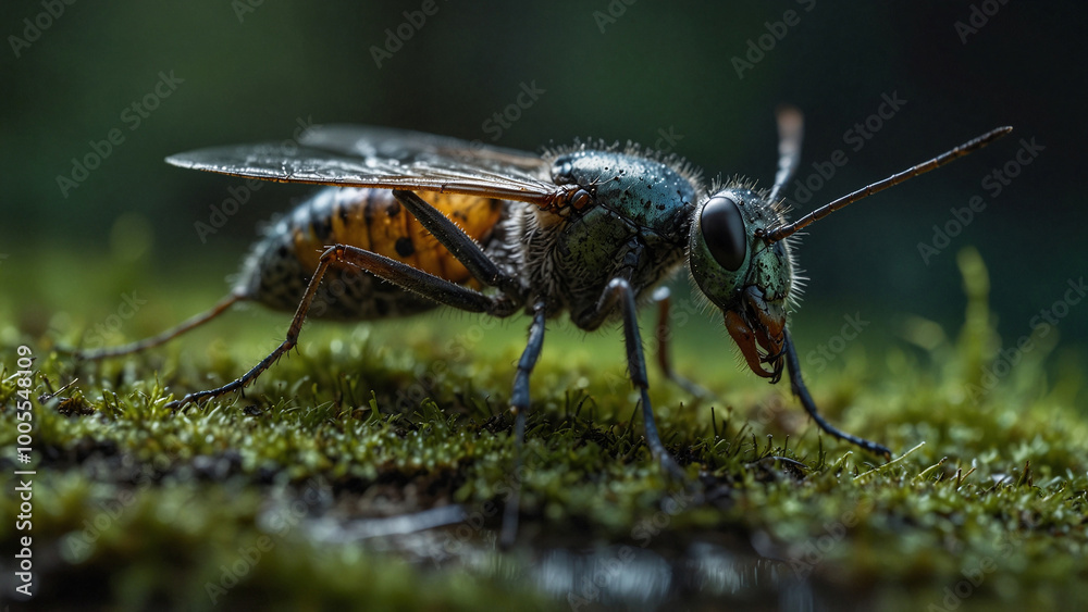 macro shot of a fly