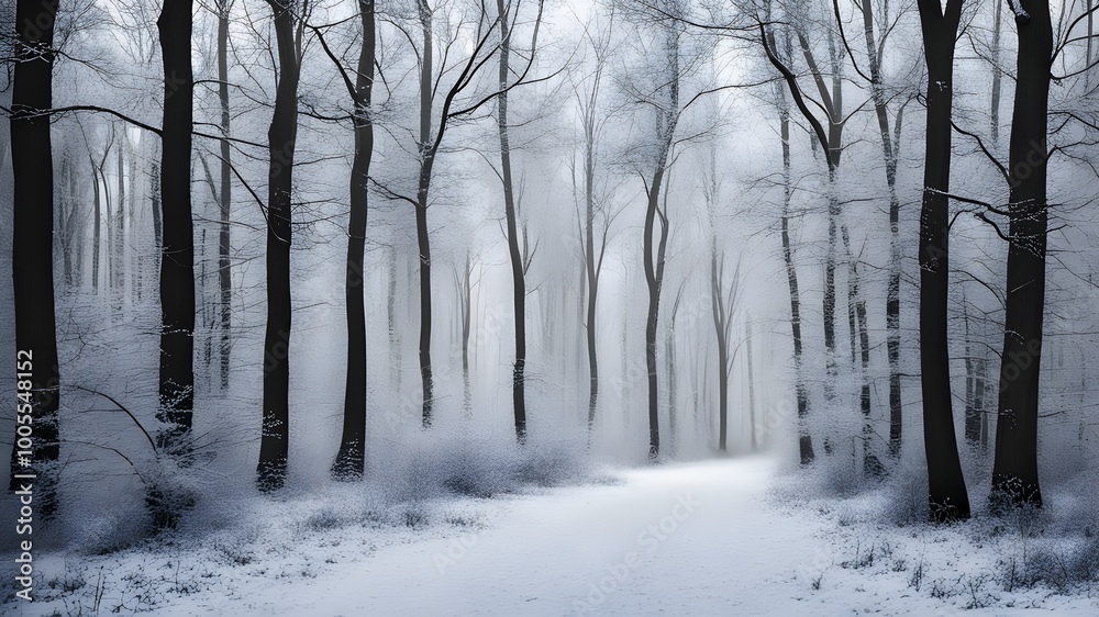 Fototapeta premium forest with winter