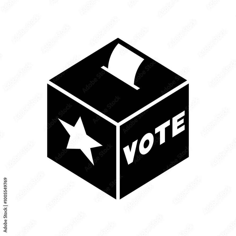Voting Ballot Box Icon with Stars Design Voting Ballot Box Icon with Stars Design