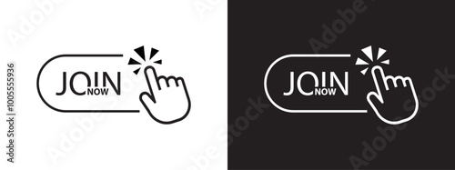 join now sign on white background	