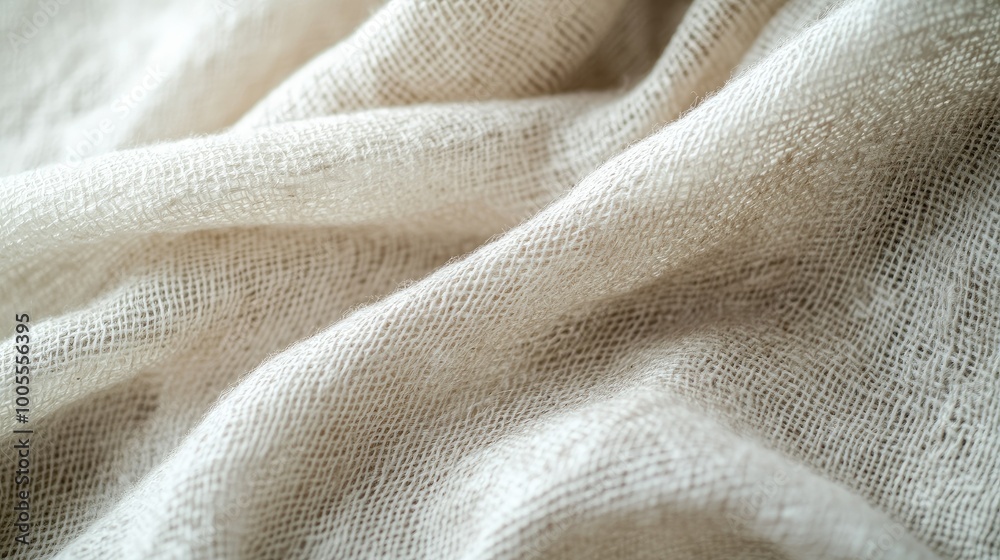 Natural texture background featuring a close-up of woven cotton fabric, emphasizing its organic fibers and subtle patterns, against a bright white backdrop. Natural texture background featuring a close-up of woven cotton fabric, emphasizing its organic fibers and subtle patterns, against a bright white backdrop.