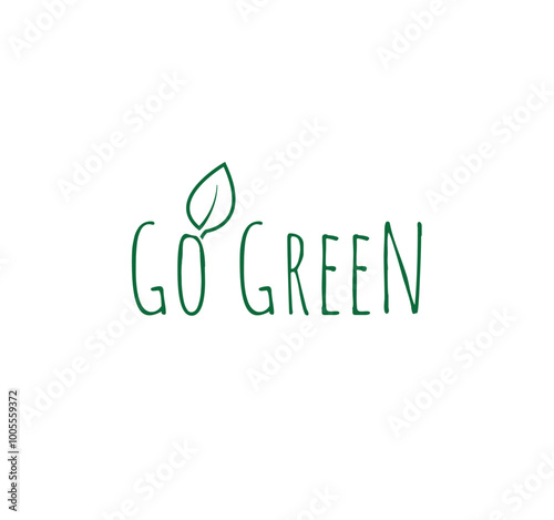 go green icon on white background	