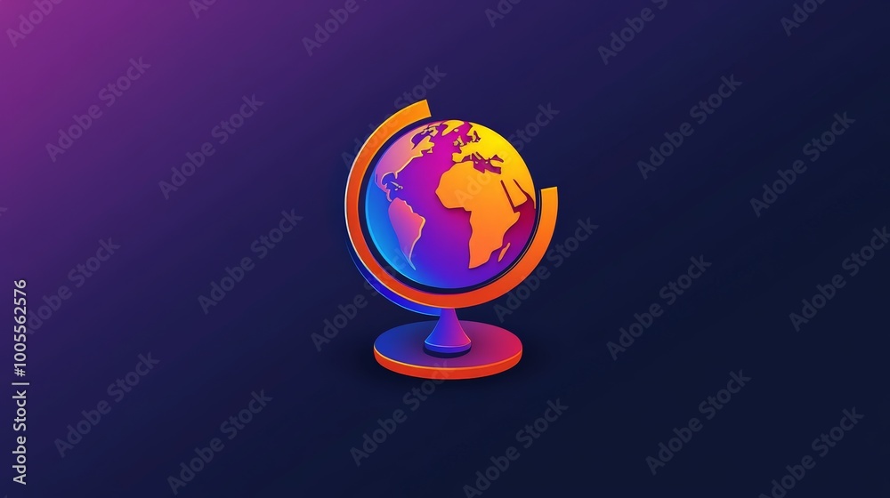 A vibrant logo for a travel agency, incorporating a globe icon and bright colors. The design evokes excitement and adventure, perfect for a company specializing in global travel. A vibrant logo for a travel agency, incorporating a globe icon and bright colors. The design evokes excitement and adventure, perfect for a company specializing in global travel.