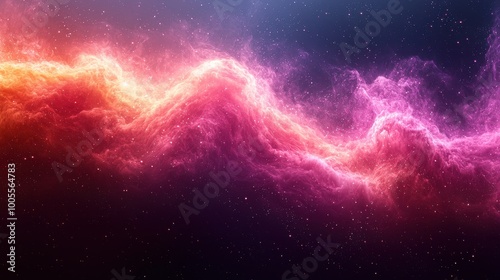 Vibrant cosmic clouds illuminated by pink and orange hues against a backdrop of starry space during a celestial event