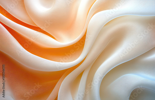 A close-up of the swirling texture on cream-colored fabric, capturing its softness and delicate sheen. Created with Ai