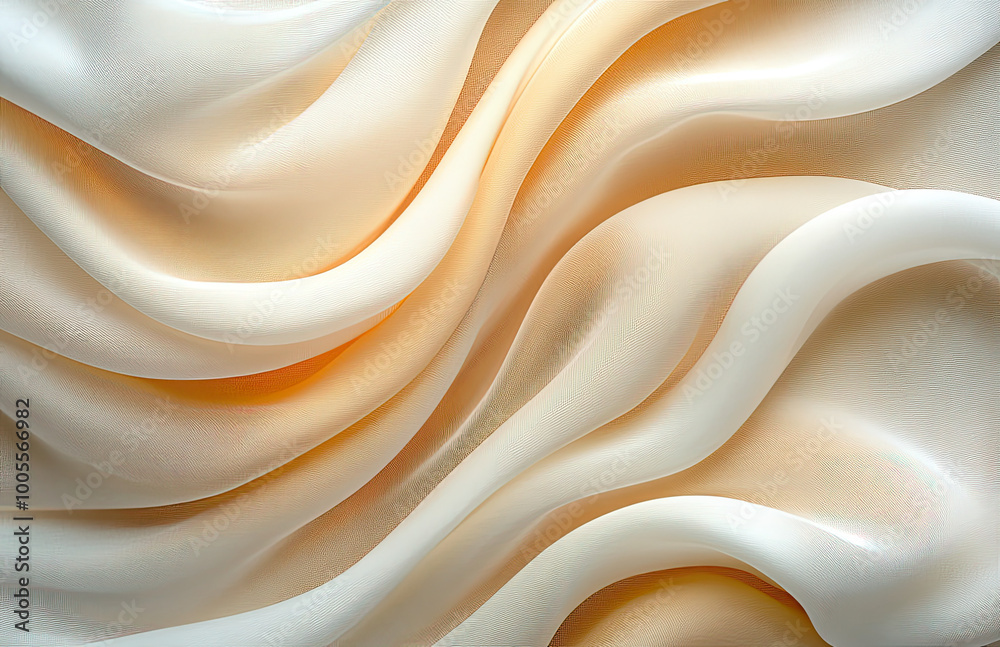 Obraz premium Soft cream background, gentle waves. Created with Ai