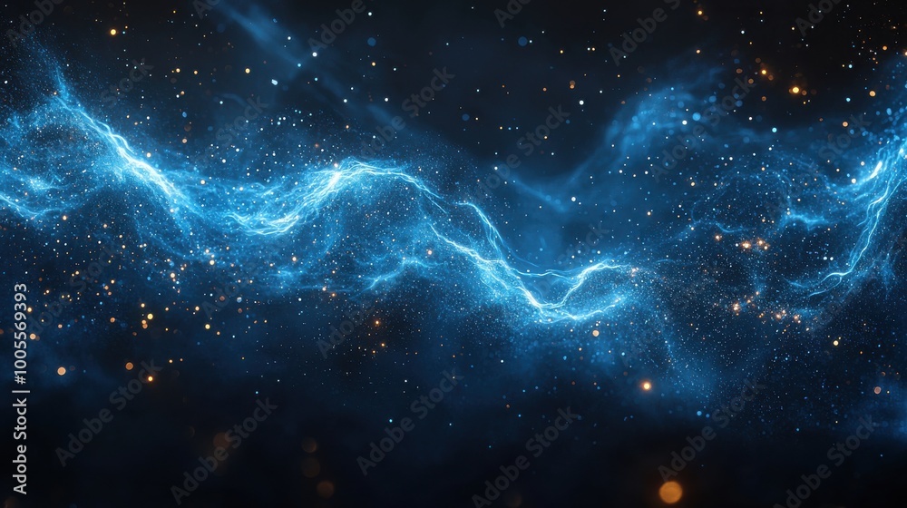 Obraz premium A swirling blue nebula filled with stars illuminates the cosmos in this breathtaking cosmic display of stellar energy and beauty