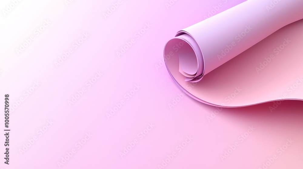 Render of abstract background with folded paper scroll, modern wallpaper with yellow pink gradient, curvy folds Render of abstract background with folded paper scroll, modern wallpaper with yellow pink gradient, curvy folds