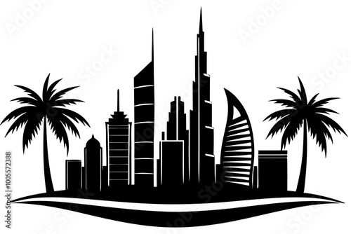 Dubai art minimal vector Illustration