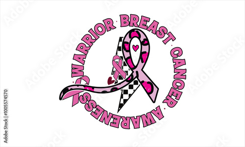Warrior Breast Cancer Awareness SVG T-Shirt Design