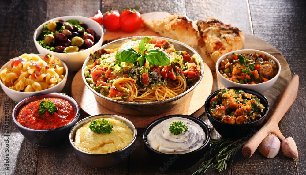 Assortment of traditional Italian dishes. Italian food Assortment of traditional Italian dishes. Italian food