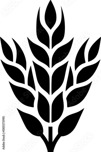 Decorative Wheat Sprig Element for Natural and Organic Branding