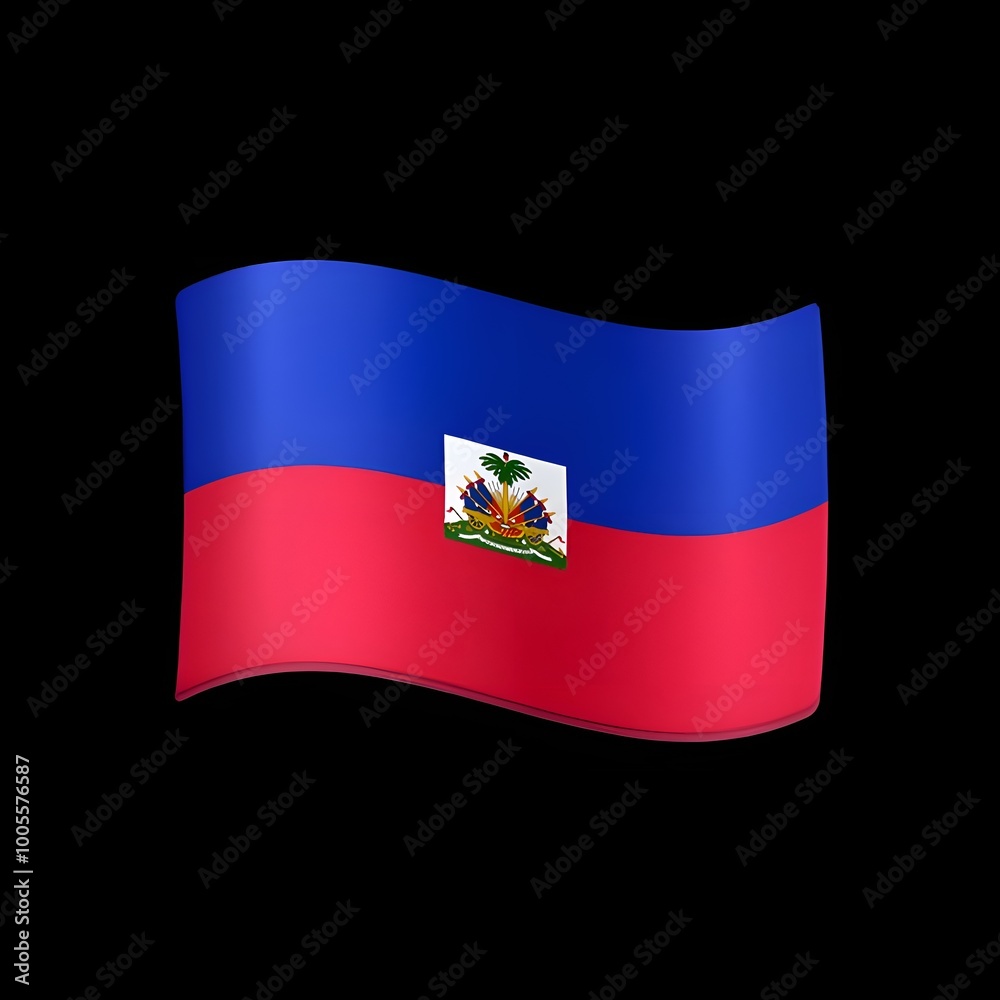 Obraz premium Flag of Haiti Emoji