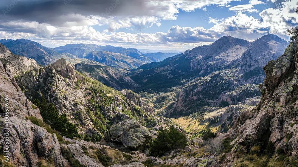 Breathtaking mountain valley view with rocky formations and lush greenery, perfect for nature enthusiasts and adventure seekers. Breathtaking mountain valley view with rocky formations and lush greenery, perfect for nature enthusiasts and adventure seekers.