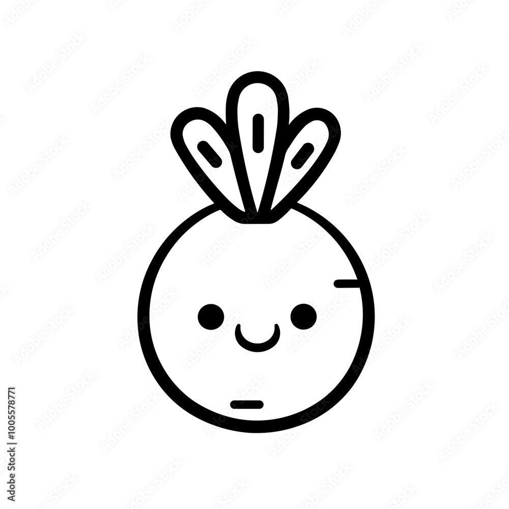 Obraz premium Simple black cute carrot flat icon 