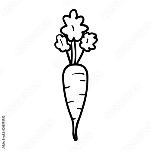 Simple black cute carrot flat icon
