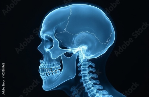 X-ray Lateral view skull and cervical spine. AP skull