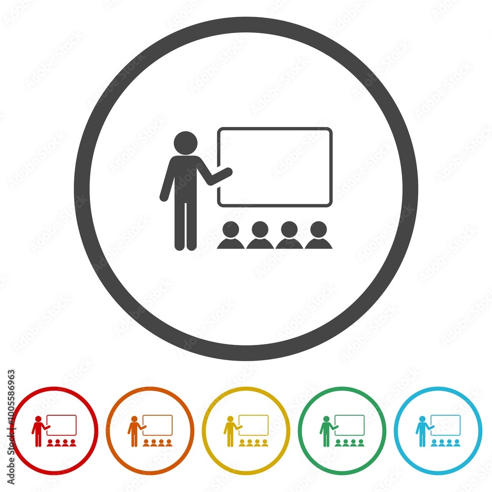 Teacher Icon. Set icons in color circle buttons Teacher Icon. Set icons in color circle buttons