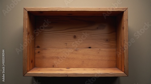 wooden box with an open top, top view