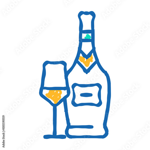 pinot grigio white wine doodle icon sketch vector. pinot grigio white wine sign. isolated symbol illustration