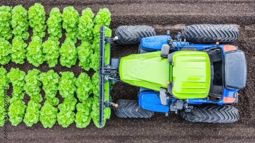 Wallpaper Mural Tractor in Lettuce Field Torontodigital.ca