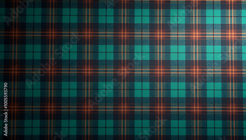 Traditional tartan plaid pattern in blue, green, and brown shades