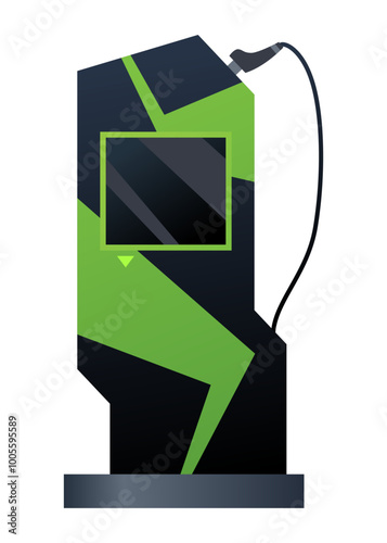 Car charger icon. Electromobile charging station, alternative fuel. Ev electric, clean energy of the future. Vector illustration in flat style, modern design