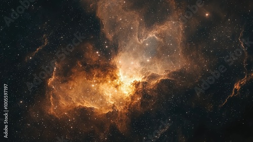 Stunning cosmic nebula with vibrant colors and stars, showcasing the beauty of the universe in a breathtaking display.