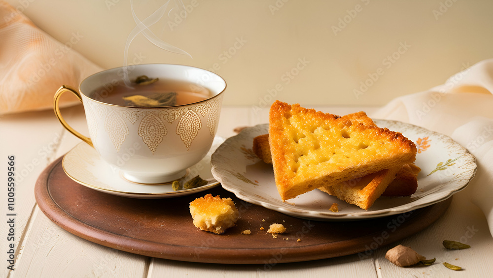 Tea Rectangular Biscuits ai genrative Tea Rectangular Biscuits ai genrative