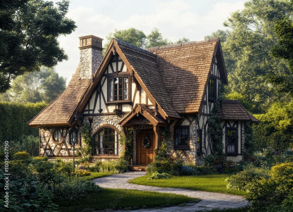 Obraz premium Stone Cottage Home.