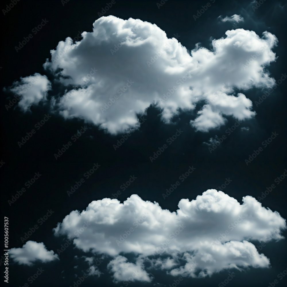 clouds in the sky. storm clouds in the black sky. white clouds in the black background. clouds in the sky. storm clouds in the black sky. white clouds in the black background.