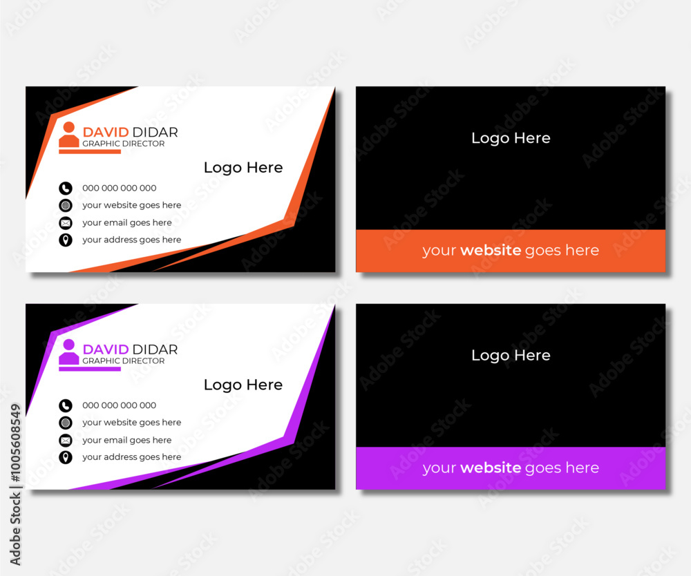 modern Business Card - Creative and Clean Business Card Template. Luxury business card design template.