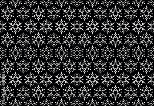 Abstract geometric pattern with lines, snowflakes. A seamless vector background. White and black texture. Graphic modern pattern.