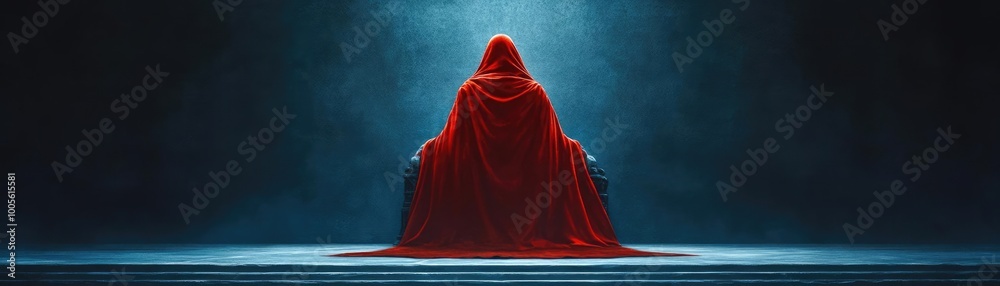 A cruel ruler concealed in an ominous throne room, their identity ...