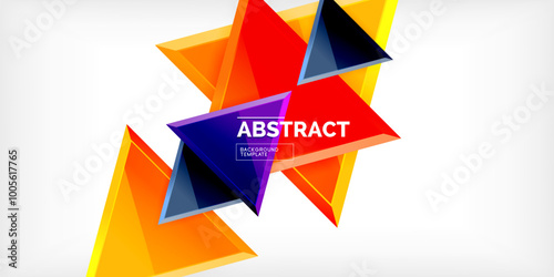 Free Download Abstract background - colorful triangles with 3d effect. Vector Illustration For Wallpaper, Banner, Background, Card, Book Illustration, landing page - GFXLoad