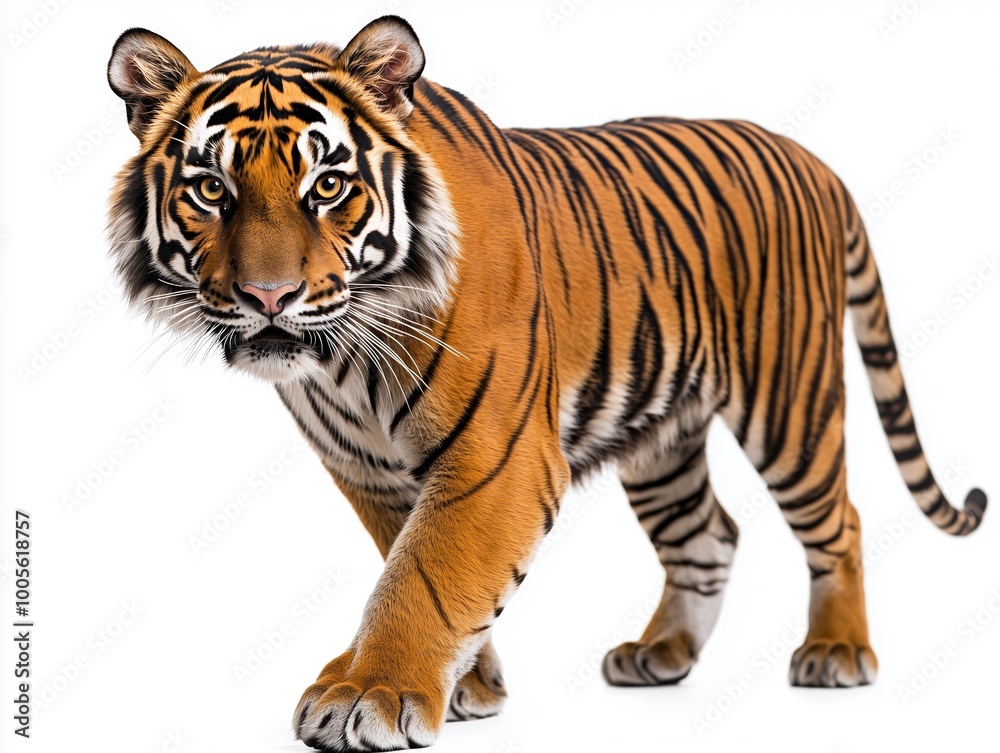 Fierce Tiger Prowling with Vibrant Stripes Fierce Tiger Prowling with Vibrant Stripes