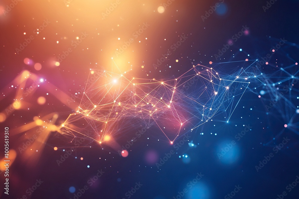 Abstract technology network with glowing nodes and lines. Modern and sophisticated background for banners, posters and social media .generative ai Abstract technology network with glowing nodes and lines. Modern and sophisticated background for banners, posters and social media .generative ai