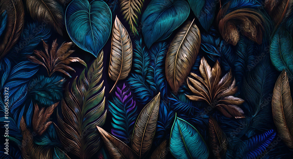 Botanical patterned background Botanical patterned background