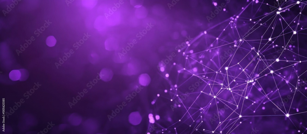 Abstract Purple Network with Glowing Points Abstract Purple Network with Glowing Points