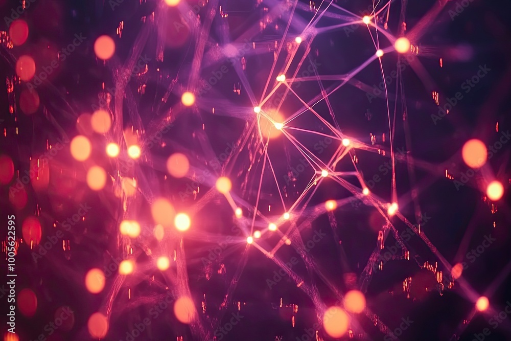 Abstract technology network with glowing nodes and lines. Modern and sophisticated background for banners, posters and social media .generative ai Abstract technology network with glowing nodes and lines. Modern and sophisticated background for banners, posters and social media .generative ai